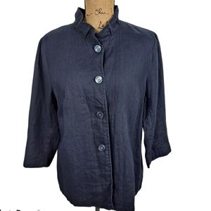 Coldwater Creek Blue Linen Jacket Size 12 and 14